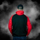 Hoodie Röd Svart bak